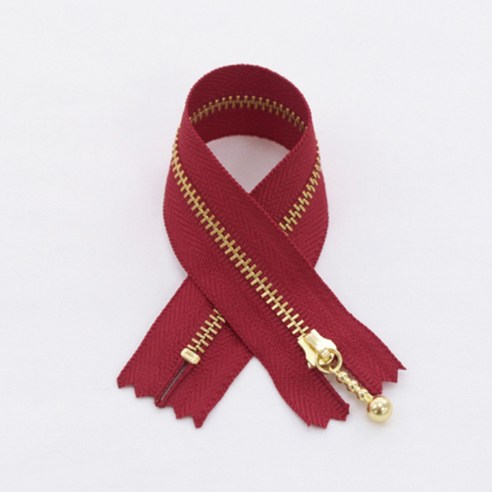YKK 머스트 골드 지퍼 20cm, 딥레드, 4개