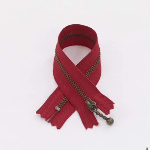 YKK 머스트 앤틱 지퍼 20cm, 딥레드, 10개