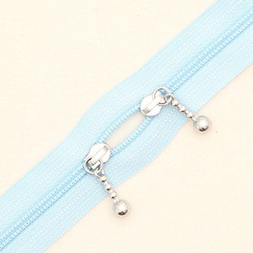 YKK 슬림 코일 지퍼 파스텔 50cm, 스카이, 2개입