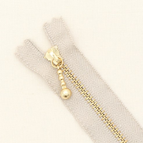 YKK 골드 지퍼 10cm, 베이지, 5개입