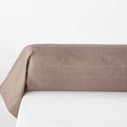 라흐두뜨 순면 새틴 체크 원통형 베개커버 F696409, taupe brown