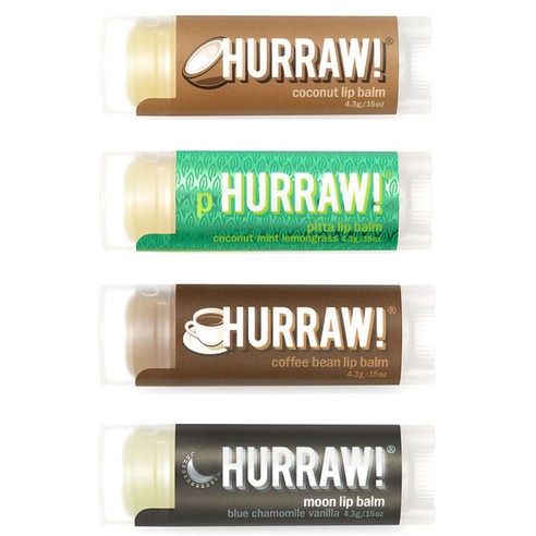 허로우 립밤 4종 세트, 코코넛, 피타, 커피, 문, 1세트