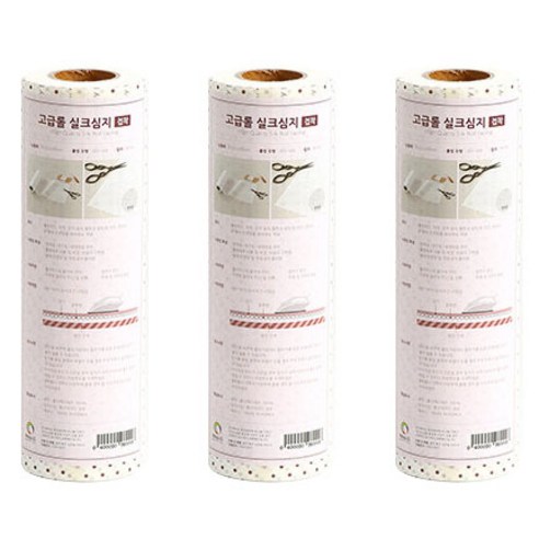 코하스아이디 롤 실크 접착심지, 화이트, 3개