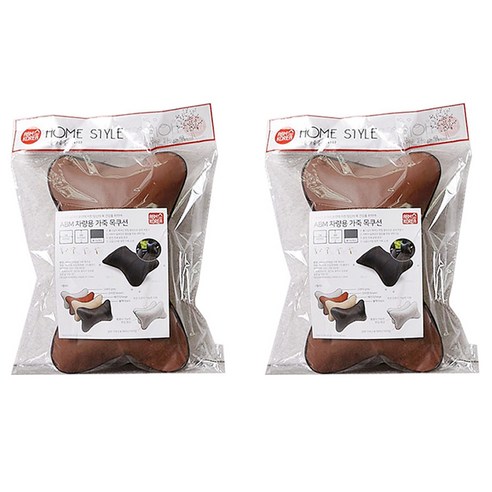 에이비엠 C 차량용가죽 목쿠션 2p, 브라운