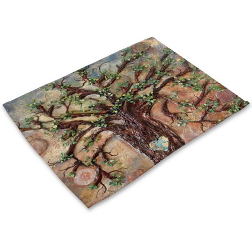 리빙팝 트리 앤드 패턴 테이블매트, 01, 42 x 32 cm