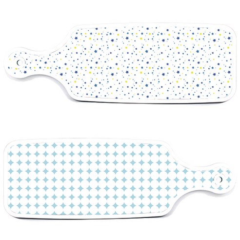 로엠디자인 서빙 도마 보드 2p 원형패턴파스텔블루 세트, 원형패턴파스텔블루, 블루별, 1세트