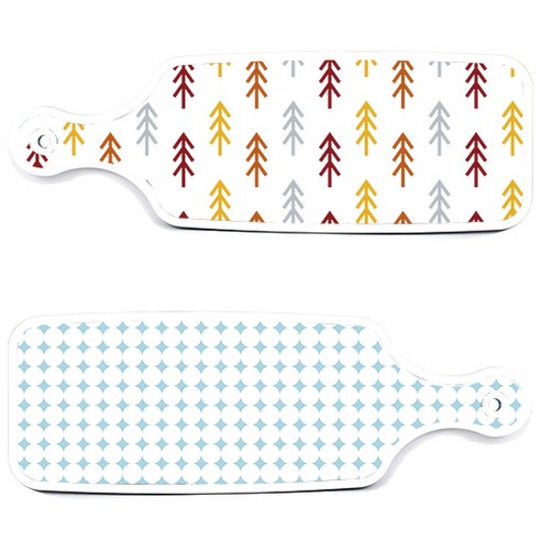 로엠디자인 서빙 도마 보드 2p 원형패턴파스텔블루 세트, 원형패턴파스텔블루, 소나무화이트, 1세트