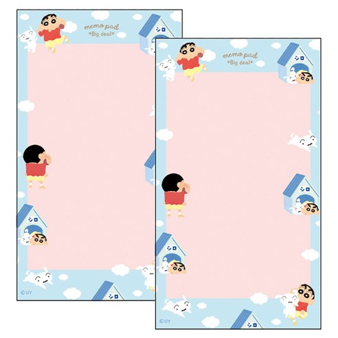 크레용신짱 짱구는 못말려 메모지, 짱구와흰둥이, 50매, 2개