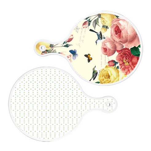 로엠디자인 서빙 원형 보드 도마 PrettyRoses 2p 세트, PrettyRoses, 심플패턴, 1세트