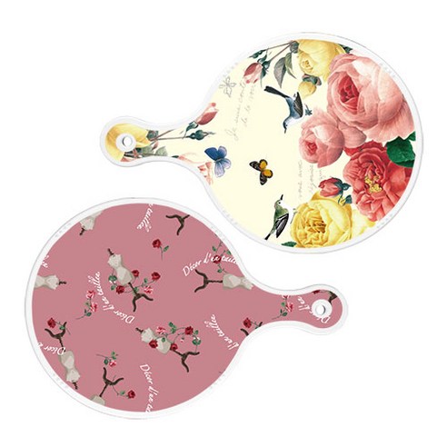 로엠디자인 서빙 원형 보드 도마 PrettyRoses 2p 세트, PrettyRoses, 자색아트클립, 1세트