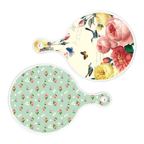 로엠디자인 서빙 원형 보드 도마 PrettyRoses 2p 세트, PrettyRoses, 비색체리, 1세트