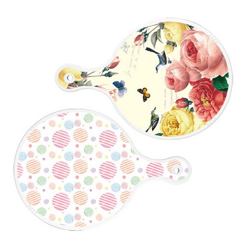 로엠디자인 서빙 원형 보드 도마 PrettyRoses 2p 세트, PrettyRoses, 라인원형, 1세트