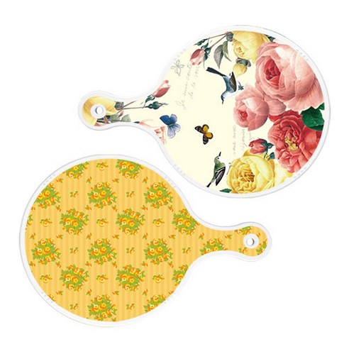 로엠디자인 서빙 원형 보드 도마 PrettyRoses 2p 세트, PrettyRoses, 오렌지넝쿨로즈, 1세트