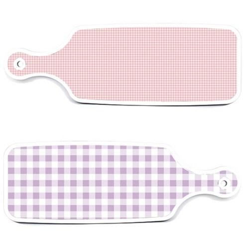 로엠디자인 서빙 도마 보드 2p 체크파스텔 보라 세트, 체크 파스텔 보라, 훈색 체크, 1세트