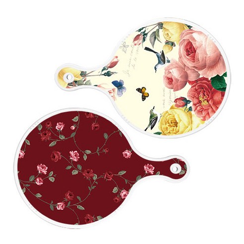 로엠디자인 서빙 원형 보드 도마 PrettyRoses 2p 세트, PrettyRoses, 장미적색, 1세트