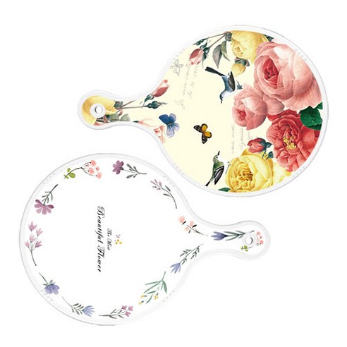 로엠디자인 서빙 원형 보드 도마 PrettyRoses 2p 세트, PrettyRoses, 파스텔패턴플라워라인, 1세트