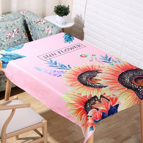 이코디 블라썸 가든 테이블 보, 썬플라워, 90 x 140 cm