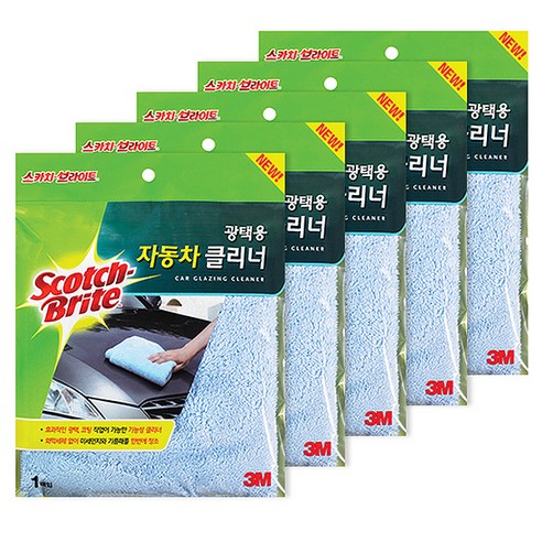 쓰리엠 스카치 브라이트 New 광택용 자동차 클리너, 5개입