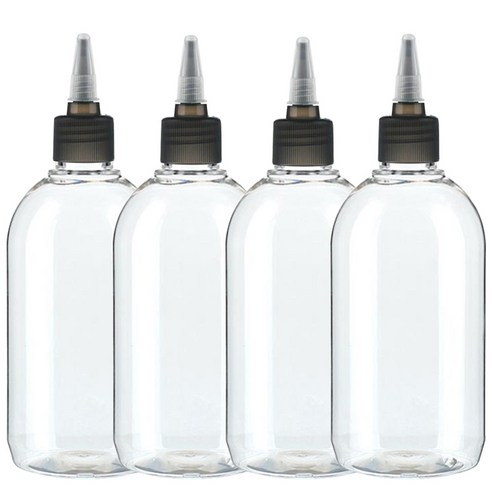 병도매닷컴 투명 뾰족 검정마개 공병 ARB330, 330ml, 4개