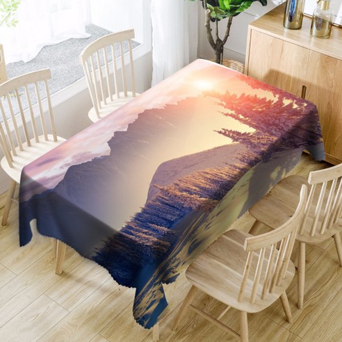 이코디 펀칭라인 이미지 테이블보, 마운틴, 137 x 183 cm