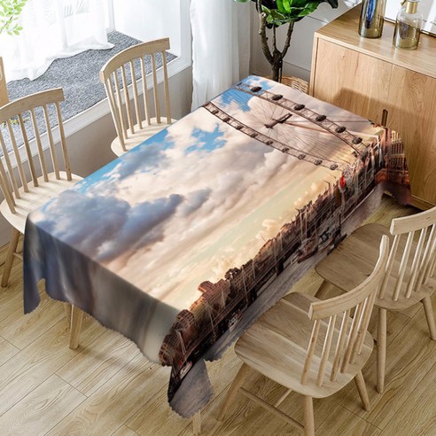 이코디 힐링 라이프 테이블보, 페리스휠, 153 x 214 cm