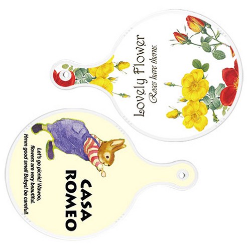 로엠디자인 서빙 도마 2p Lovely Flower 원형 보드 세트, Lovely Flower 원형, 카사 로메오 원형, 1세트