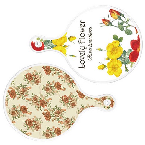로엠디자인 서빙 도마 2p Lovely Flower 원형 보드 세트, Lovely Flower 원형, 두목색 플라워 원형, 1세트