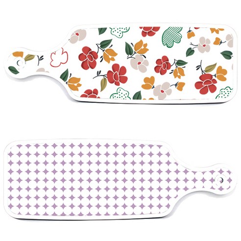 로엠디자인 서빙 도마 보드 2p 원형패턴 파스텔 보라 세트, 원형패턴파스텔보라, floral 목련 패턴, 1세트