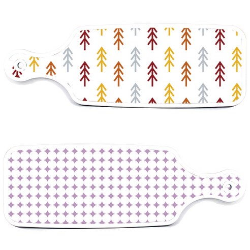 로엠디자인 서빙 도마 보드 2p 원형패턴 파스텔 보라 세트, 원형패턴파스텔보라, 소나무화이트, 1세트