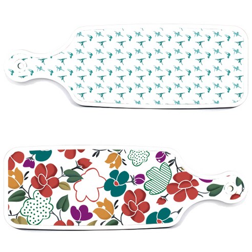 로엠디자인 floral 목련 혼합보드 서빙 도마 2p 세트, floral 목련 혼합보드, 발레보드, 1세트