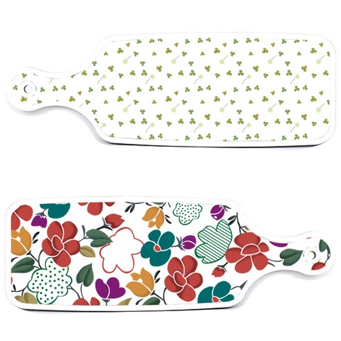 로엠디자인 floral 목련 혼합보드 서빙 도마 2p 세트, floral 목련 혼합보드, 세잎클로버보드, 1세트