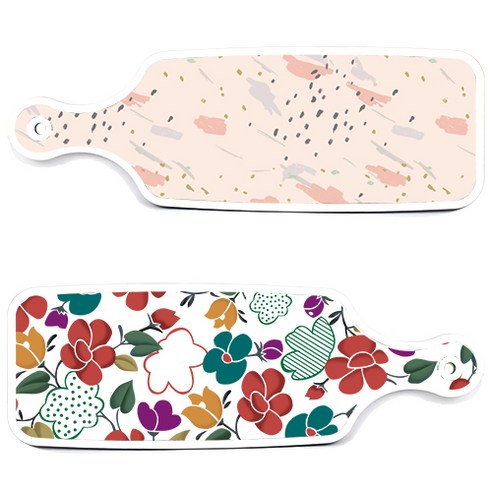 로엠디자인 floral 목련 혼합보드 서빙 도마 2p 세트, floral 목련 혼합보드, 패턴자국보드, 1세트