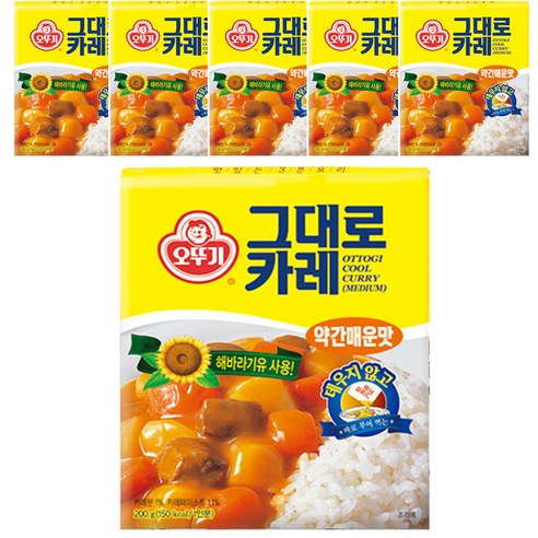 오뚜기 즉석 그대로카레 약간매운맛, 200g, 6개입
