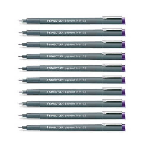 스테들러 피그먼트 라이너 308 칼라펜 0.5mm, 바이올렛, 10개입