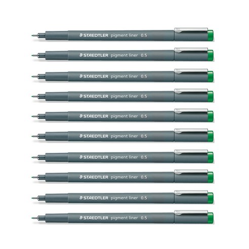 스테들러 피그먼트 라이너 308 칼라펜 0.5mm, 그린, 10개입
