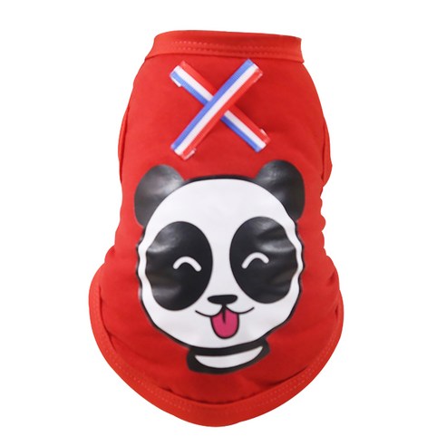 디엠 알럽펫 반려동물 귀여운 조끼 티셔츠, 레드 팬더