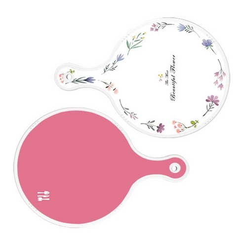 로엠디자인 서빙 원형 도마 보드 2p 파스텔패턴플라워라인 세트, 파스텔패턴플라워라인, 핑크, 1세트
