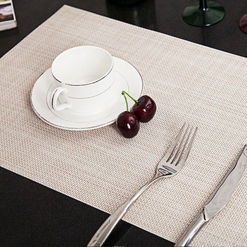 블럭마트 테이블 식탁매트 8p, 크림, 45 x 30 cm
