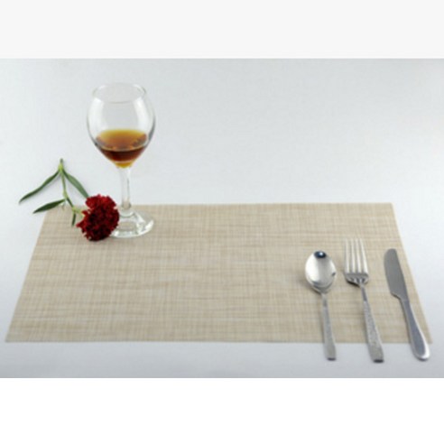 블럭마트 주방 단색 식탁매트 5p, 베이지, 30 x 45 cm