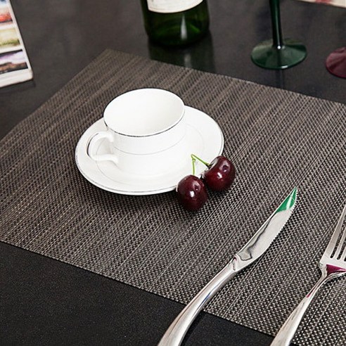 블럭마트 테이블 식탁매트 8p, 블랙, 45 x 30 cm