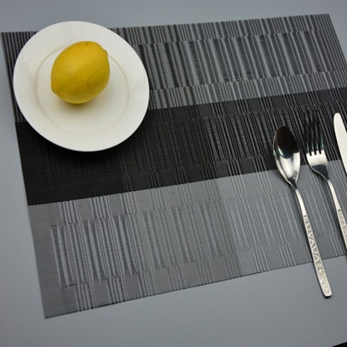 블럭마트 라이프 식탁매트 5p, 블랙 + 그레이, 30 x 45 cm