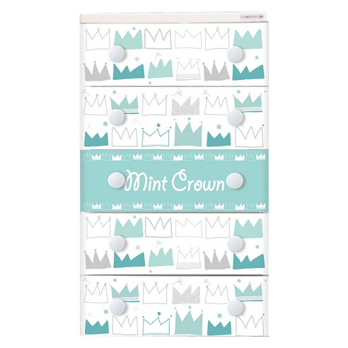 보노하우스 디자인 체스트 서랍장 5단, MINT CROWN, 1개