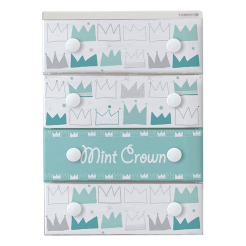 보노하우스 디자인 체스트 서랍장 4단, MINT CROWN, 1개