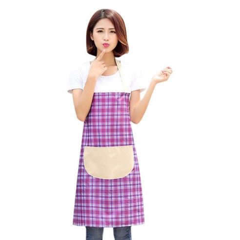 스토어33 타탄체크 키친 앞치마, B, 1개