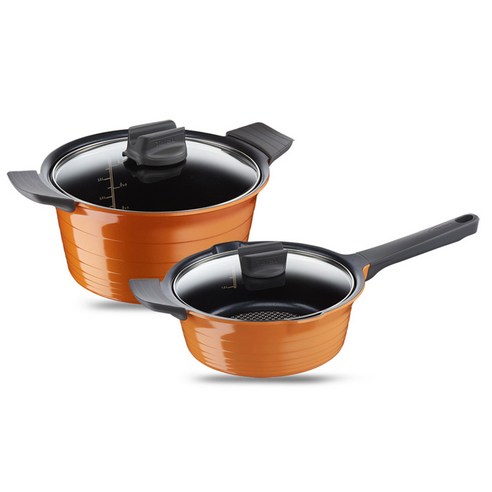 테팔 세라믹 뉴팟라인 냄비 세트 2개, 혼합 색상, 멀티냄비 22cm + 국냄비 24cm