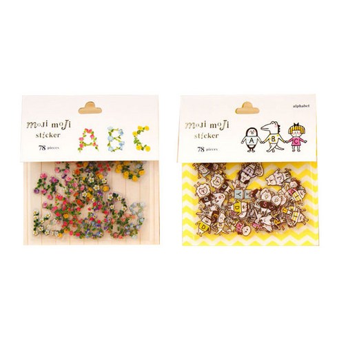 라이프포인트 알파벳 숫자 꽃알파벳 DIY 스티커팩 2p 세트, 10 꽃알파벳, 14 동물알파벳, 1세트