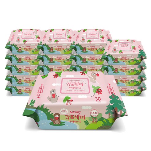 라포레띠 아기 물티슈 6.0 리필, 30매, 20개