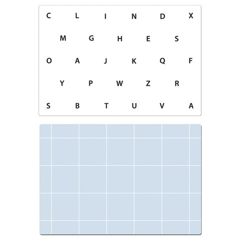 서머스트 실리콘 테이블매트 ABC + 심플체크, 화이트, 스카이블루, 425 x 295 mm