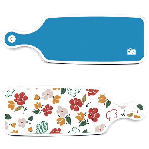 로엠디자인 서빙 도마 보드 2p floral 목련 패턴보드 세트, floral 목련 패턴보드, 스카이블루보드, 1세트