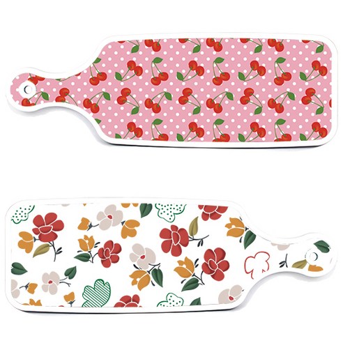 로엠디자인 서빙 도마 보드 2p floral 목련 패턴보드 세트, floral 목련 패턴보드, 핑크체리보드, 1세트